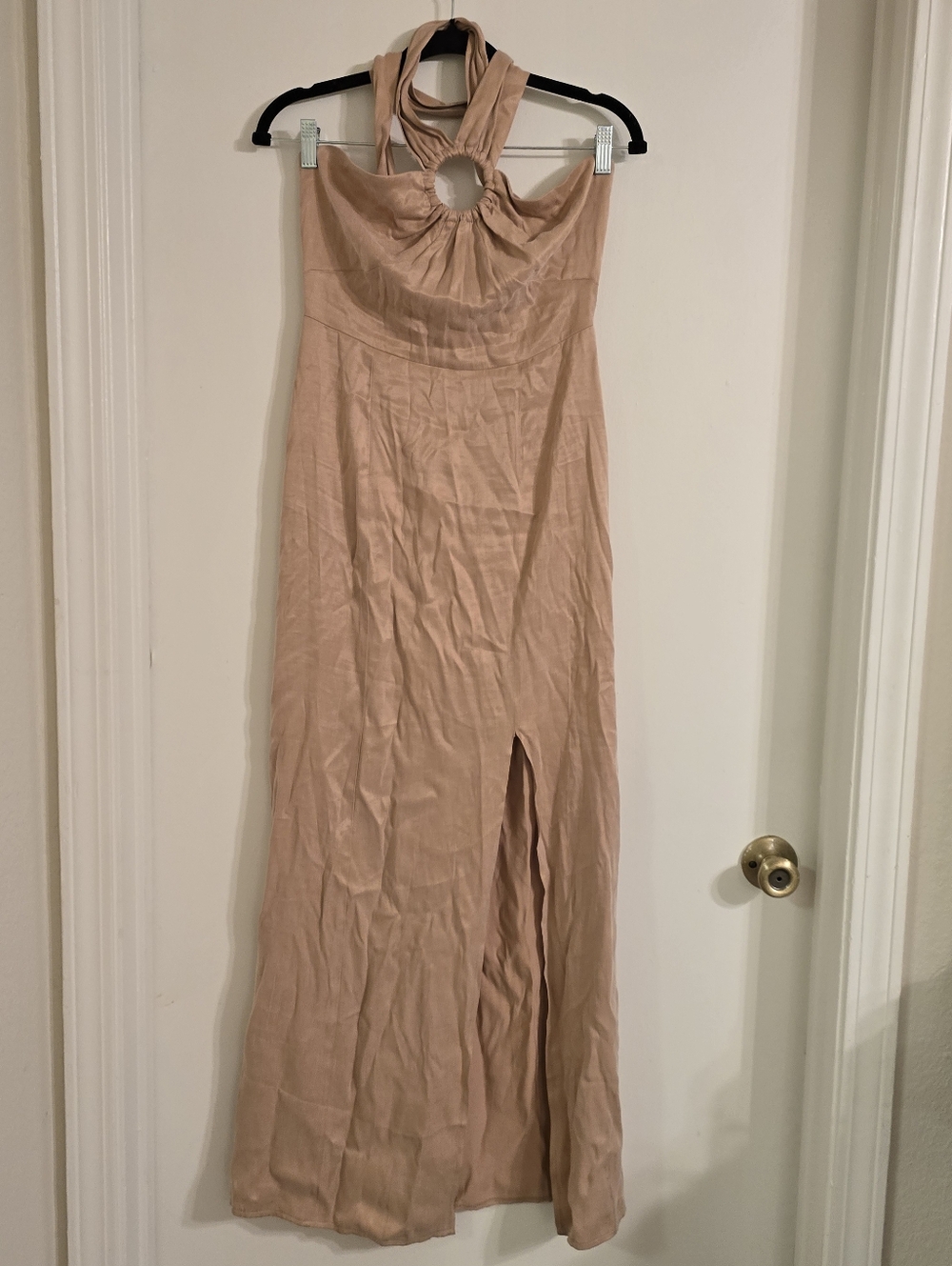 Topshop Blush Halter Maxi Dress with Front Slit Size 4 Lyocell, Viscose NWT - Picture 11 of 17